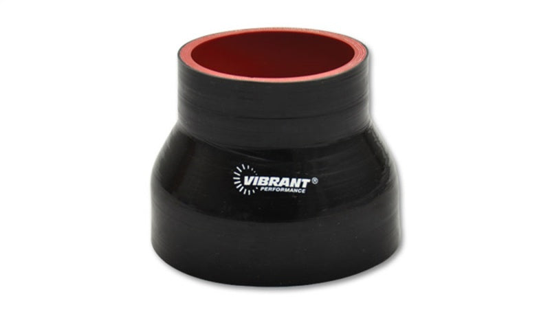 Vibrant 4 Ply Reinforced Silicone Transition Connector - 1.5in I.D. x 1.75in I.D. x 3in long (BLACK)