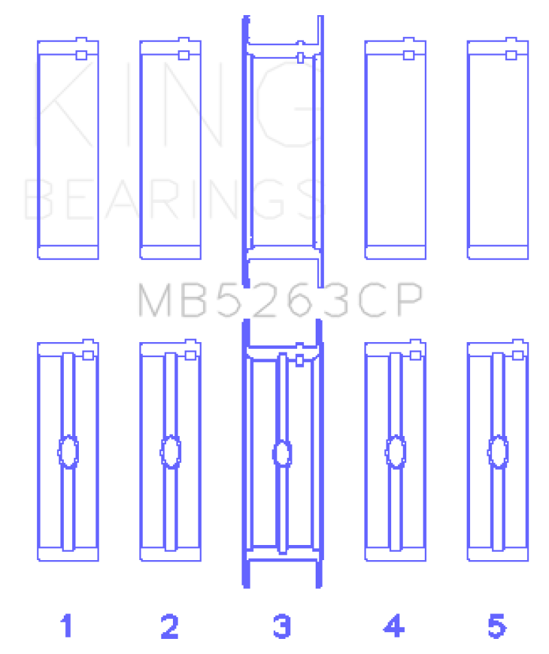 King 00-03 Ford F-650/F-750 T444E (Size STD) Crankshaft Main Bearing Set