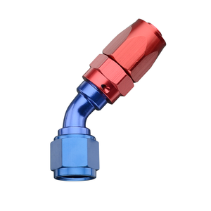 Fragola -8AN x 45 Degree Pro-Flow Hose End - Blue/Red