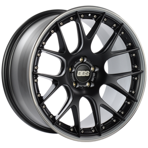 BBS CH-RII 21x10.5 5x120 ET35 Satin Black Center Platinum Lip SS Rim Prot Wheel -82mm PFS/Clip Req