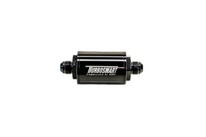 Turbosmart FPR Billet Inline Fuel Filter 1.75in OD 3.825in Length AN-8 Male Inlet - Black