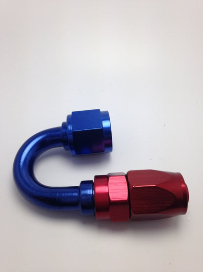 Fragola -6AN x 180 Degree Pro-Flow Hose End - Blue/Red