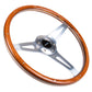 NRG Classic Wood Grain Steering Wheel (365mm) Wood w/Metal Accents & Polished Alum. 3-Spoke Center