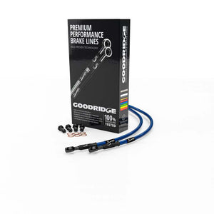 Goodridge 17-22 Suzuki GSXR1000/R ABS Electric Blue Front SS Brake Lines w/Black Fittings