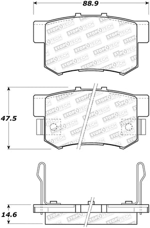 StopTech Sport Performance 97-02 Honda Accord Rear Brake Pads