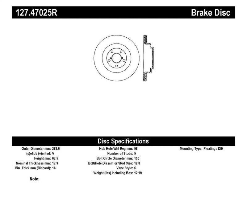 StopTech 06-07 Subaru Impreza WRX (Exc STi) Slotted & Drilled Right Rear Rotor