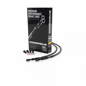 Goodridge 00-03 BMW K1200LT EVO ABS Carbon Rear SS Brake Lines w/Black Fittings