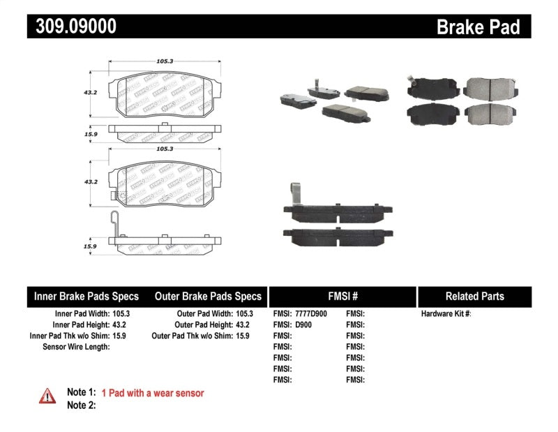 StopTech Performance 11/00-02 Infiniti G20/10/00-04 I30/I35 Rear Brake Pads