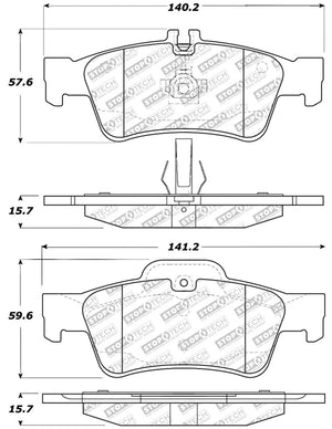 StopTech Street Select Brake Pads w/Hardware - Rear