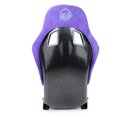 NRG FRP Bucket Seat PRISMA Edition w/ Pearlized Back Purple Alcantara - Medium