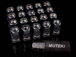 Wheel Mate Muteki HR38 Open End Lug Nuts 12x1.50 Black / Black Ring