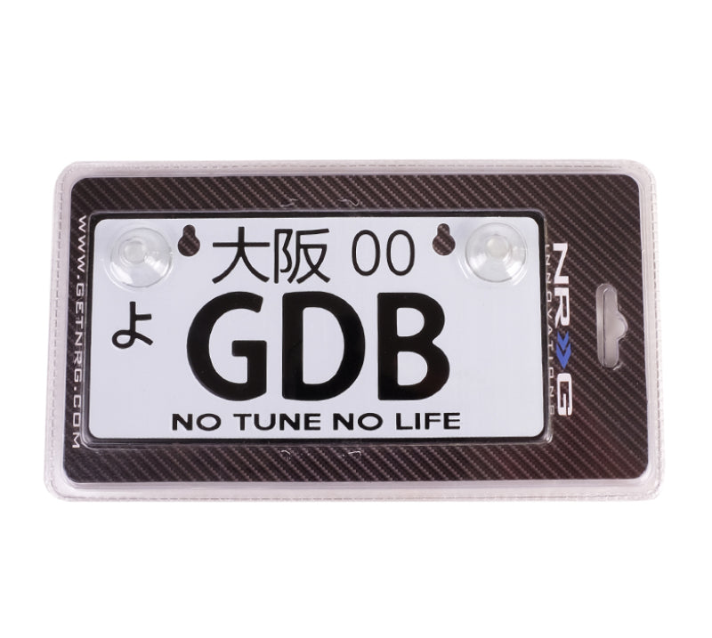 NRG Mini JDM Style Aluminum License Plate (Suction-Cup Fit/Universal) - GDB