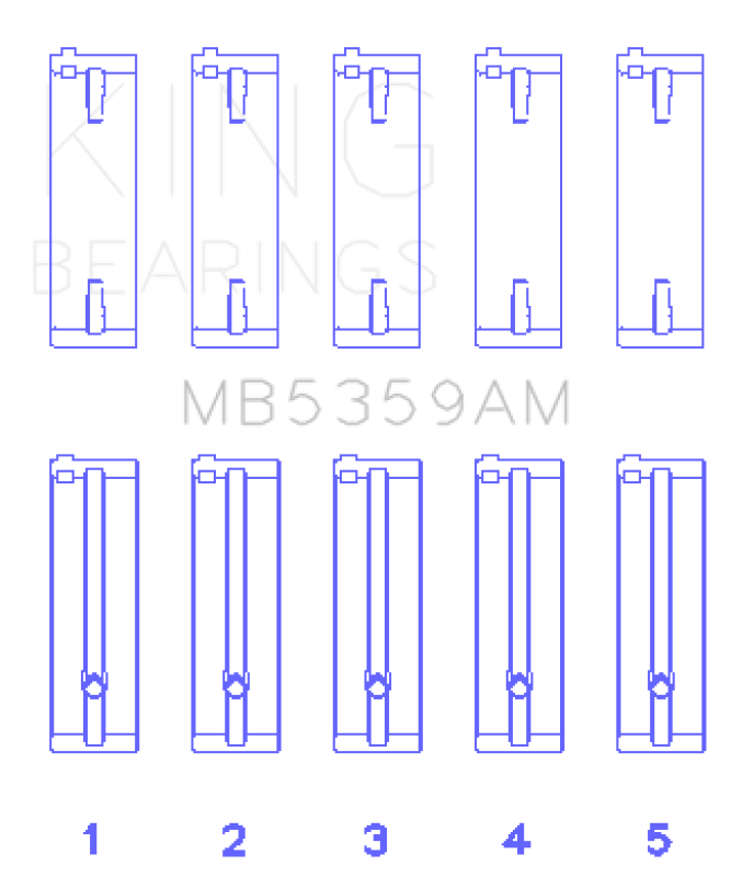 King Engine Bearings Mazda Fe 2.0L (Size +0.25mm) Main Bearing Set