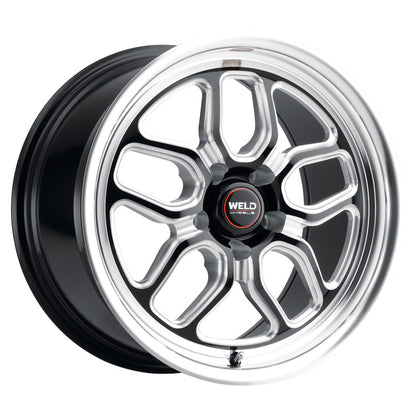 Weld S107 17X8 Laguna 5X127 ET00 BS4.50 Gloss Black MIL Dia 78.1