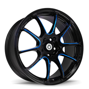 Konig Illusion 17x7 5x114.3 ET40 Black/Ball Cut Blue