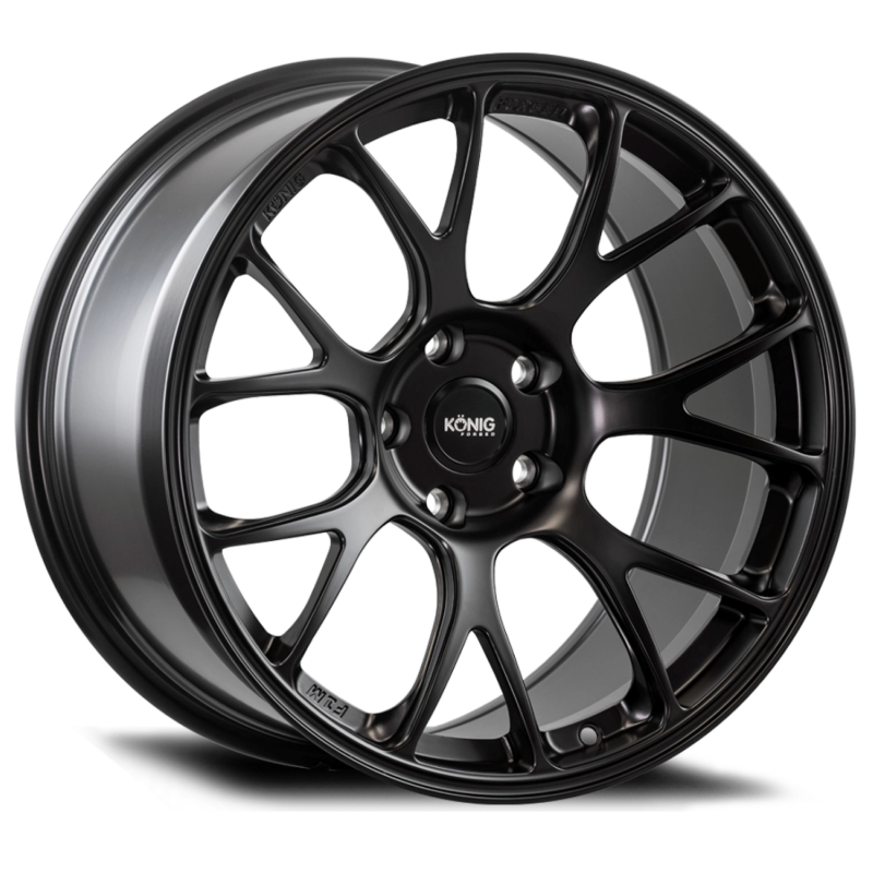 Konig Forged F1M 19X10 5X120 ET25 Satin Black Knurled Bead