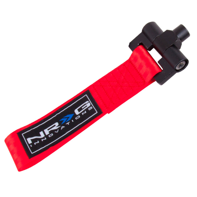 NRG Bolt-In Tow Strap Red - BMW - E90 E92 3 Series / R53 Mini 01-06 (5000lb. Limit)