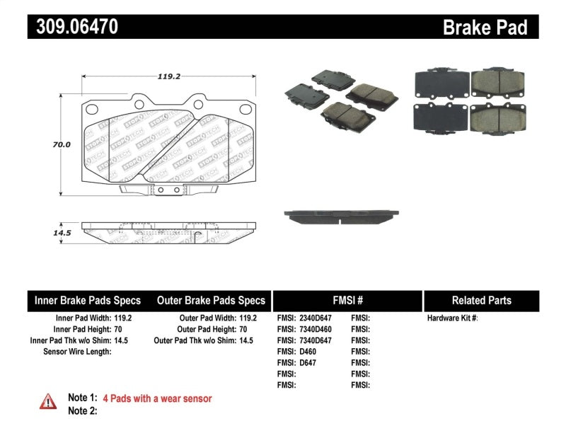 StopTech 89-96 Nissan 300ZX Sport Performance Front Brake Pads