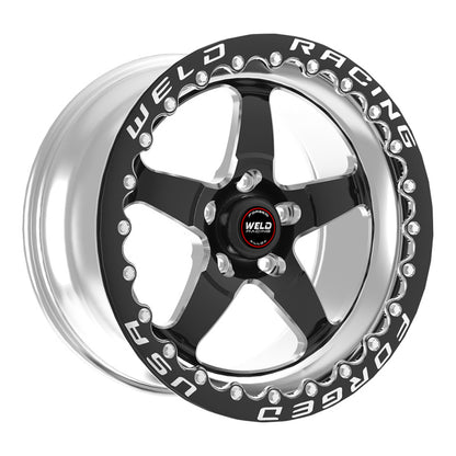 Weld S71 17x10.5 / 5x115mm BP / 5.7in. BS Black Wheel (High Pad) - Black Single Beadlock MT