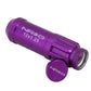 NRG 700 Series M12 X 1.25 Steel Lug Nut w/Dust Cap Cover Set 21 Pc w/Locks & Lock Socket - Purple