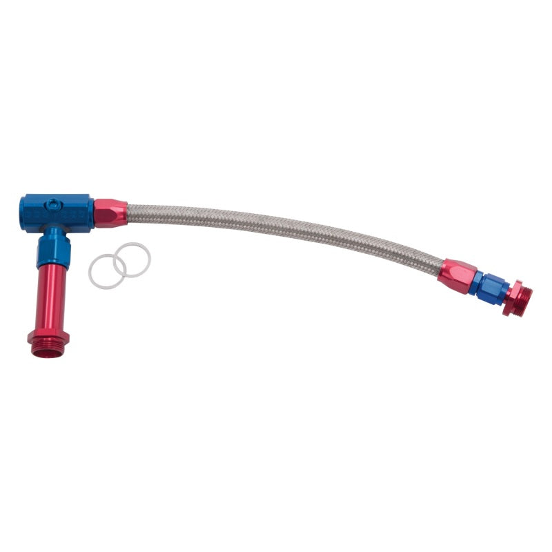 Russell Performance -6 AN to 3/8in Female NPT ProFlex Holley 4150 Dual Inlet Carb Kit (Red/Blue)