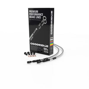 Goodridge 94-00 BMW F650 Clear Front SS Brake Lines w/Black Fittings