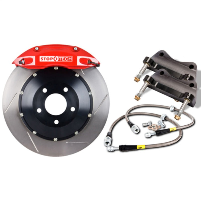 StopTech 00-05 Honda S2000 Front BBK w/Red ST-40 Calipers Slotted 355x32mm Pads and SS Lines