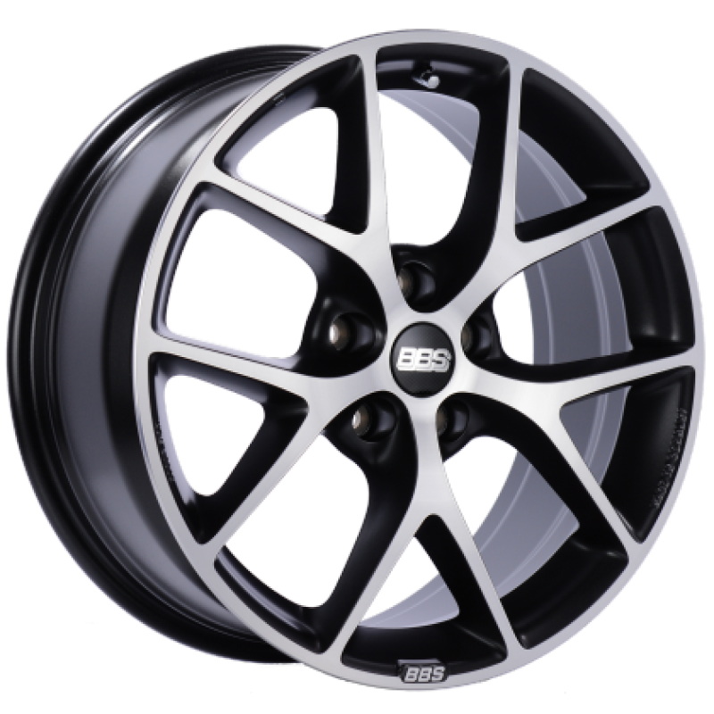 BBS SR 18x8 5x100 ET36 Satin Black Diamond Cut Face Wheel -70mm PFS/Clip Required