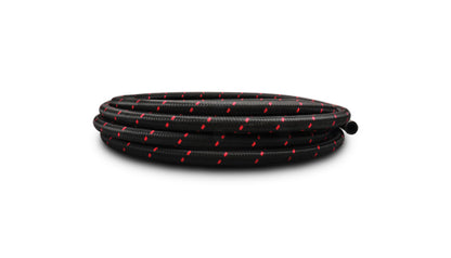 Vibrant -4 AN Two-Tone Black/Red Nylon Braided Flex Hose (10 foot roll)