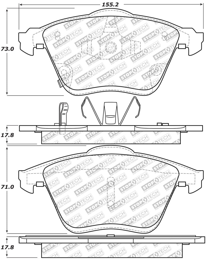 StopTech Street Select Brake Pads w/Hardware - Front