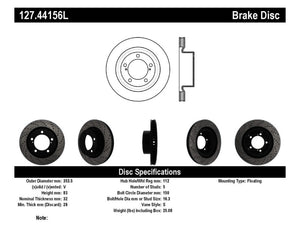 StopTech 07-09 Toyota Tundra / 08-09 Toyota Sequoia Front Left Slotted & Drilled Rotor