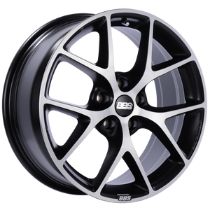 BBS SR 17x7.5 5x112 ET35 Satin Black Diamond Cut Face Wheel -82mm PFS/Clip Required