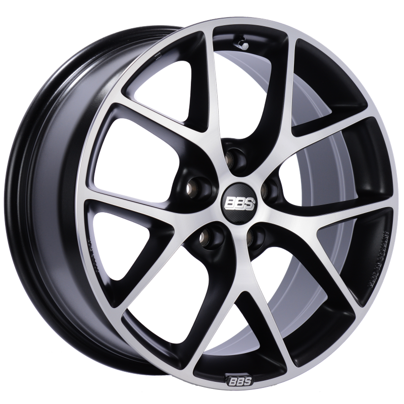 BBS SR 17x7.5 5x112 ET45 Satin Black Diamond Cut Face Wheel -82mm PFS/Clip Required