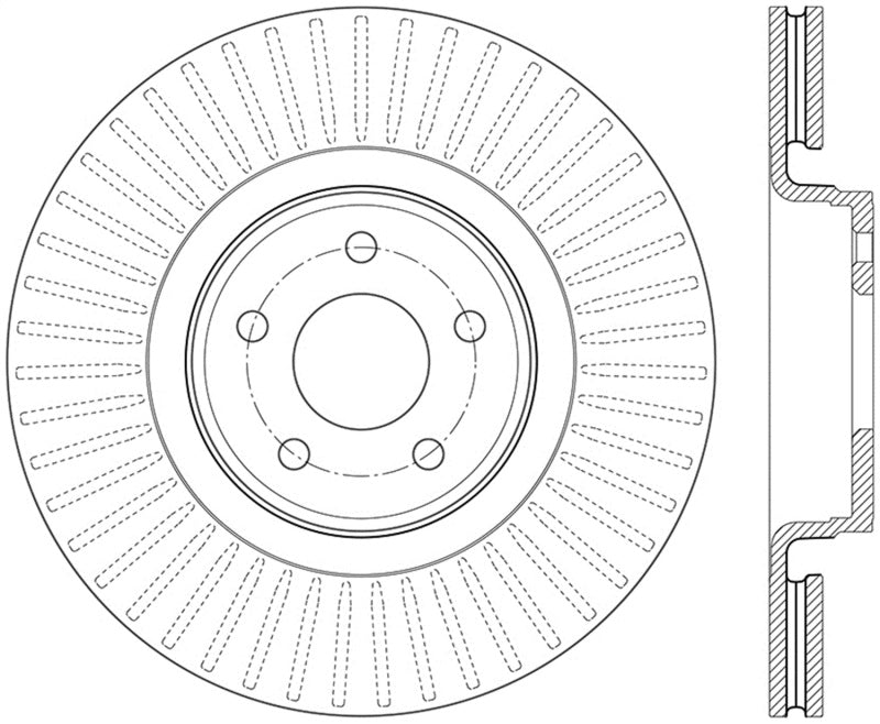 StopTech 14.5+ Ford Focus ST Front Right Slotted Performance Rotor