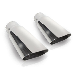 Stainless Works Flat Oval Exhaust Tips 2.25in Inlet (priced per pair)