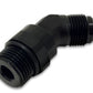 Vibrant -10AN Male to Male -10AN Straight Cut 45 Degree Adapter Fitting - Anodized Black