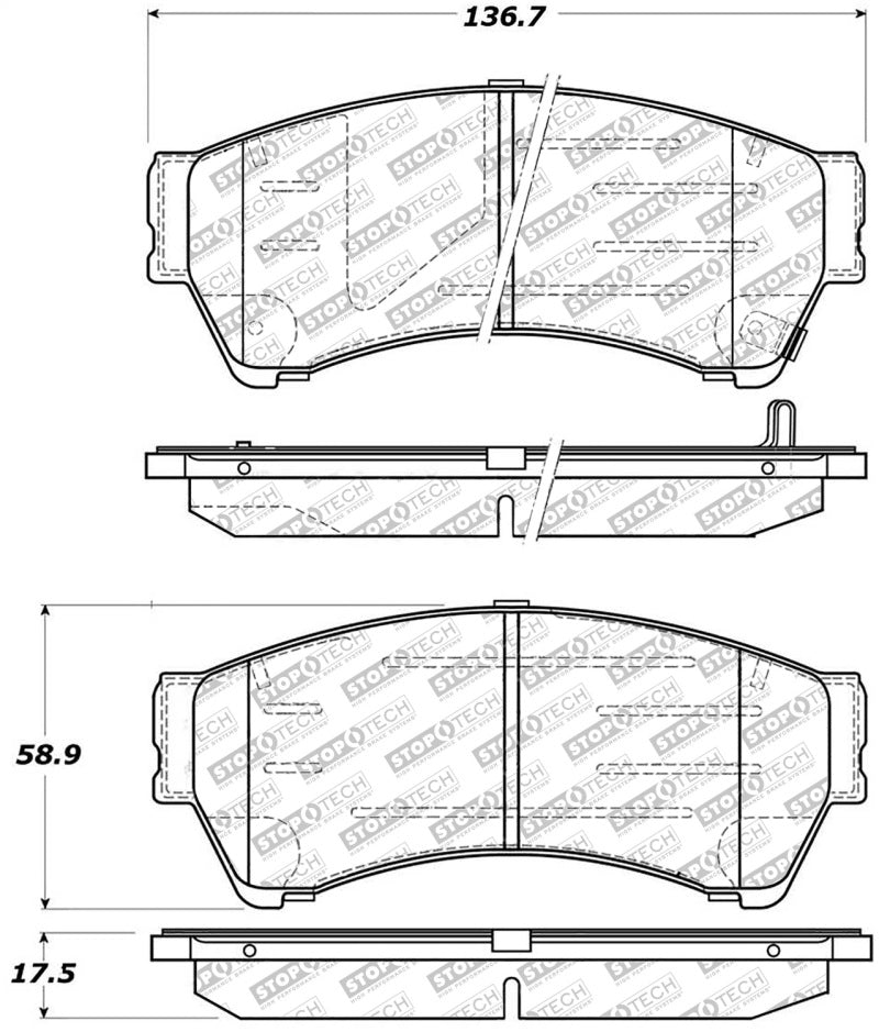 StopTech Street Select Brake Pads - Rear