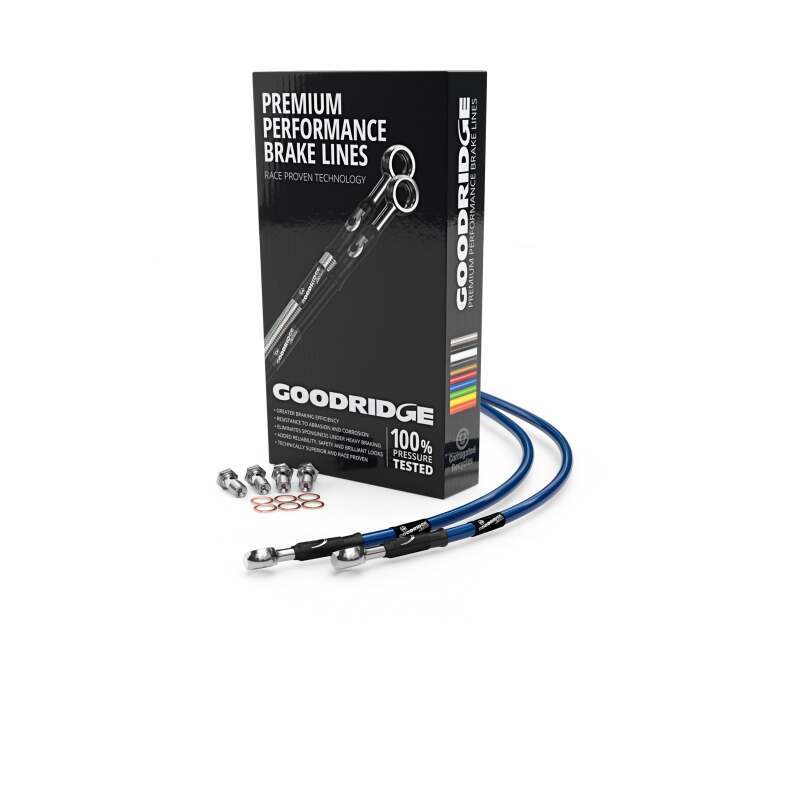 Goodridge 80-83 Yamaha XS400SE Single Disc Electric Blue Brake Lines