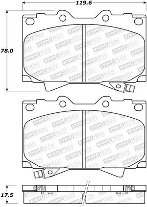 StopTech Sport Brake Pads w/Shims and Hardware - Rear