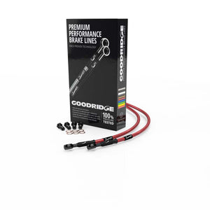 Goodridge 08-16 Yamaha R6 Red Rear SS Brake Lines w/Black Fittings