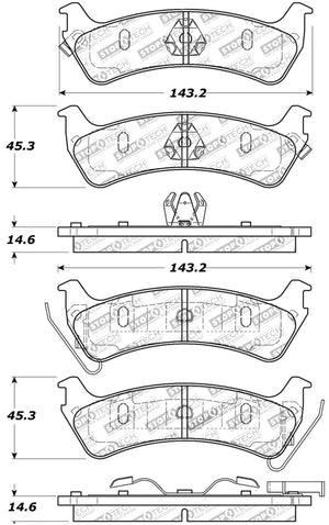 StopTech Sport Brake Pads w/Shims and Hardware - Rear