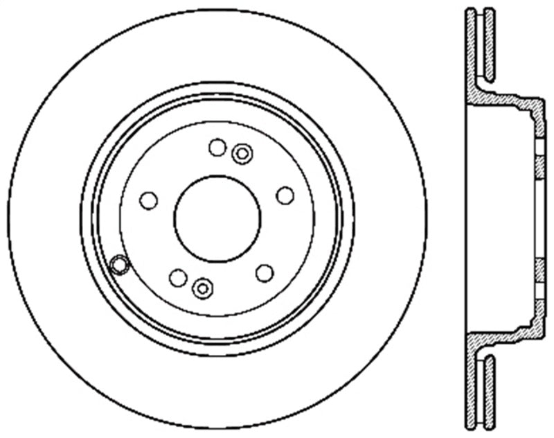 StopTech Power Slot 10-13 Hyundai Genesis Coupe Track & R-Spec Rear Left Drilled Rotor