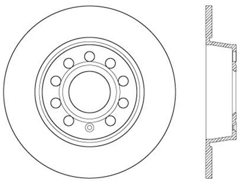 StopTech 06-10 Audi A3/08-10 TT / 06-09 VW GTI Mk V Cryo-Stop Left Rear Slotted Rotor