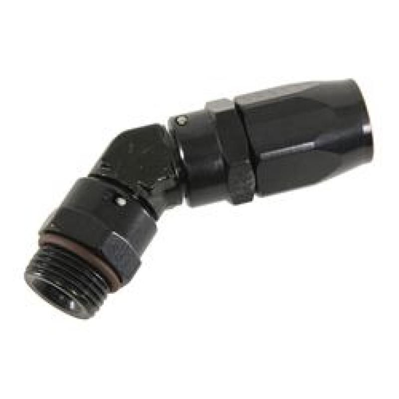 Fragola -6AN x 45 Degree x 1/2 - 20 Hose End - Black