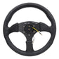 NRG Reinforced Steering Wheel (350mm / 2.5in. Deep) Blk Leather Comfort Grip w/5mm Matte Blk Spokes