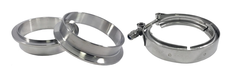 Torque Solution Stainless Steel V-Band Clamp & Flange Kit - 2in (50mm)