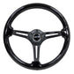 NRG Reinforced Steering Wheel (350mm / 3in. Deep) Blk Wood w/Blk Matte Spoke/Black Center Mark