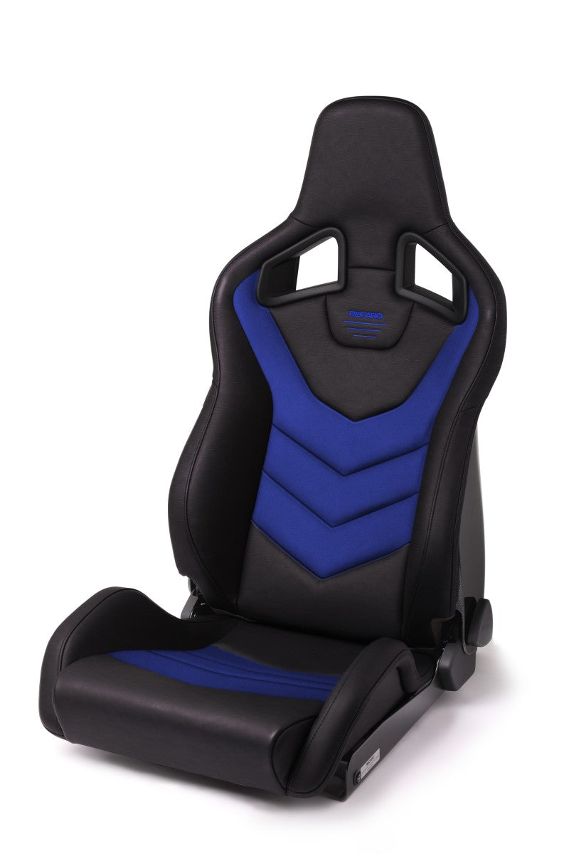 Recaro Sportster GT Passenger Seat - Black Vinyl/Blue Suede