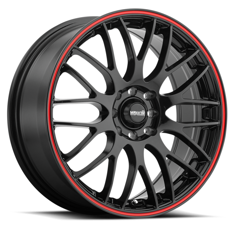 Maxxim Maze 18x7.5 10x110/115 ET45 Black/Red Stripe