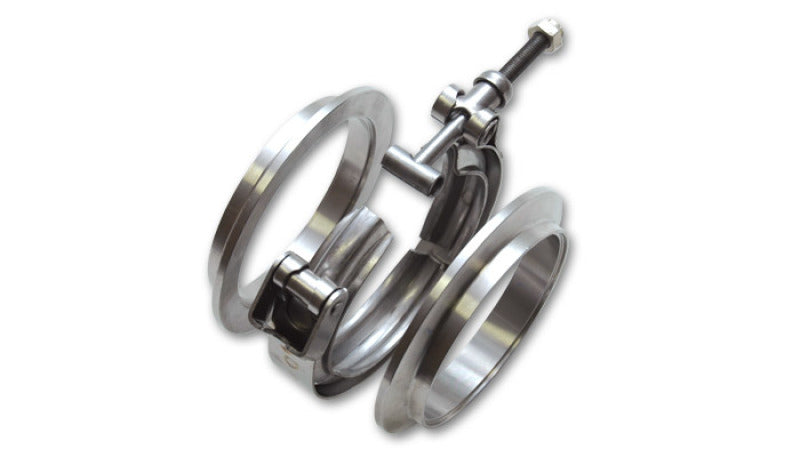 Vibrant T304 SS V-Band Flange Assembly for 3in O.D. Tubing incl 2 V-Band flanges & 1 V-Band Clamp